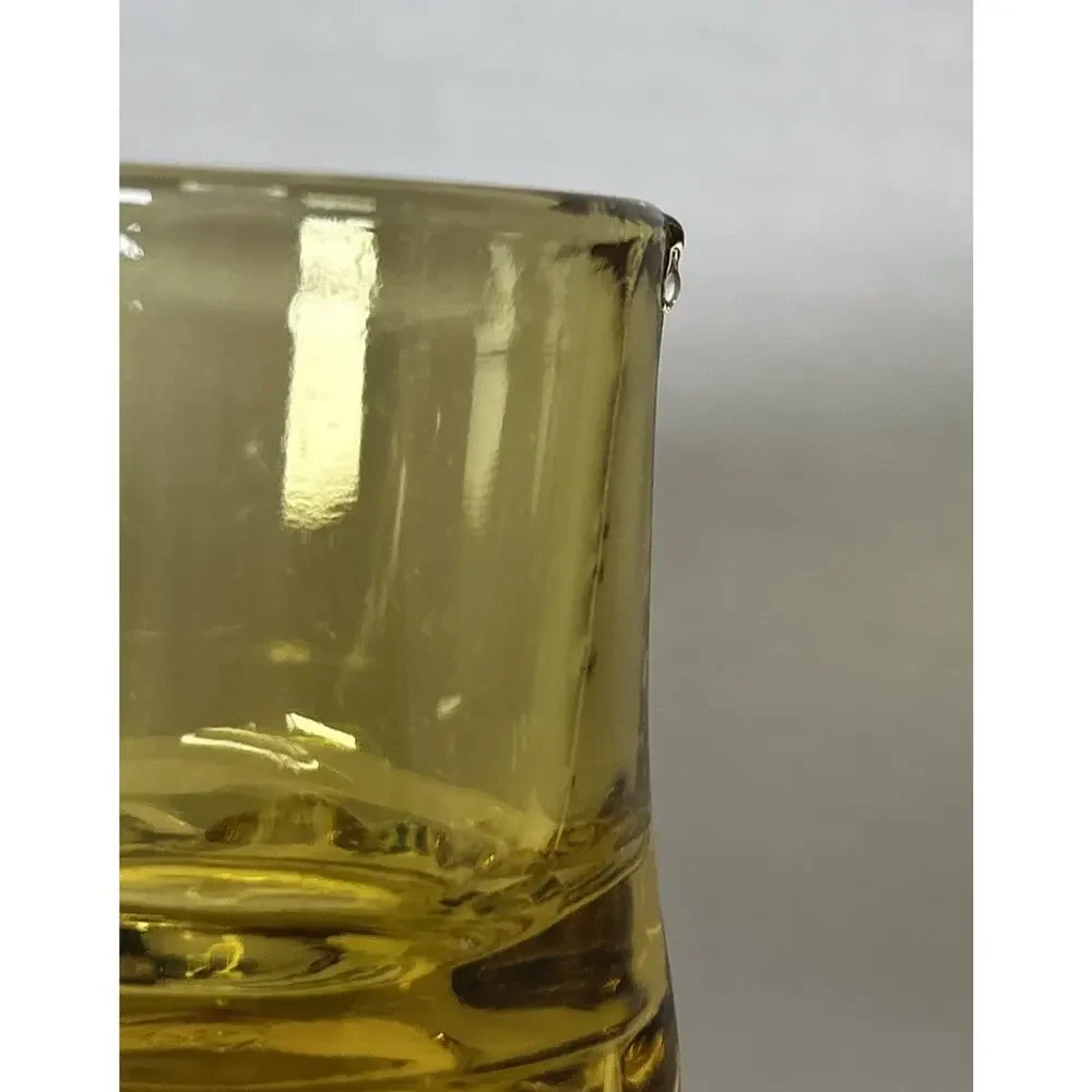 Federal Glass Mini Beer Mug Shotglasses Fluted Bottoms 4 Amber, 4 Green- Set 8
